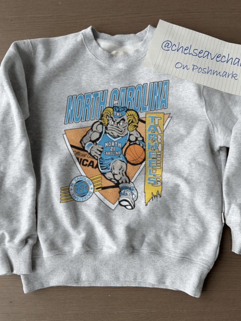 Vintage 90s North Carolina Tar Heels Basketball Sweatshirt, Retro NCAA Shirt Tee